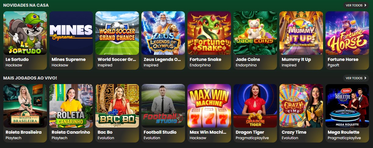 Interface Jogo de Ouro — referência visual